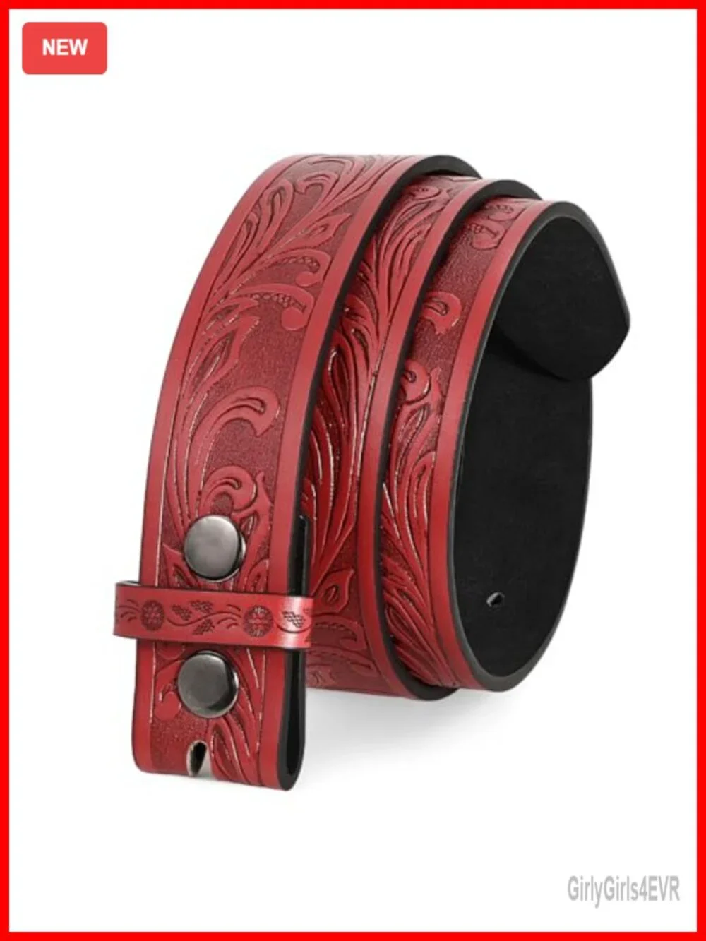 Faux Leather Western Belt Strap Without Buckle for Jeans Cowgirl